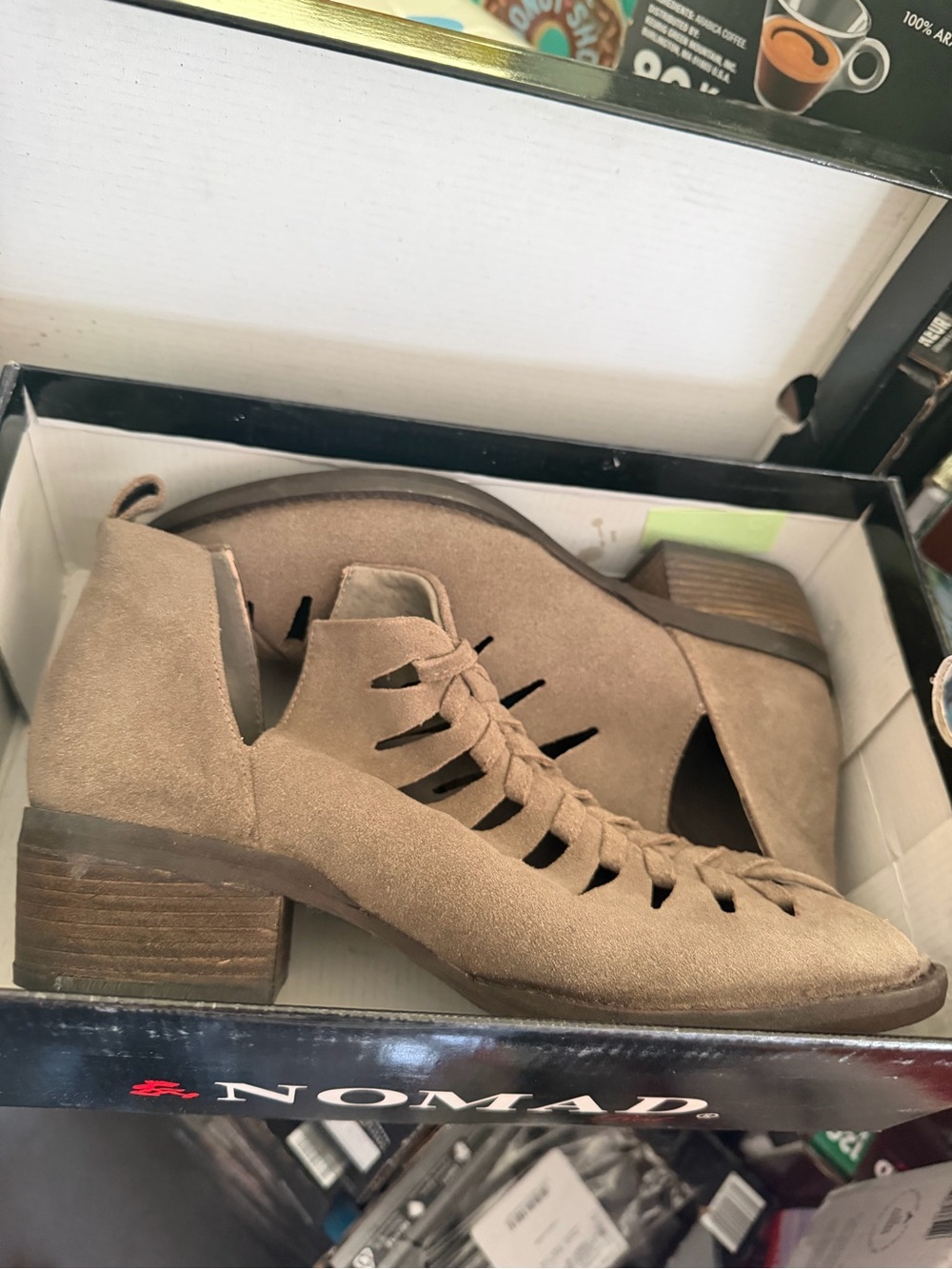 Nomad Footwear Women’s Jill Pull On Heeled Ankle Boots Taupe Suede Size 9.5 M
